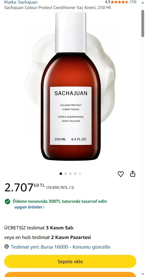 Sachajuan Colour Protect Conditioner Saç Kremi, 250 Ml