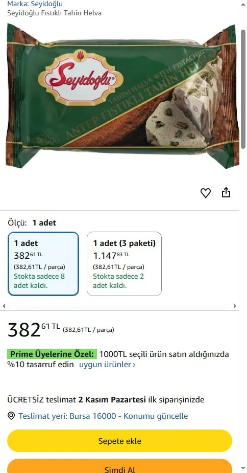 Seyidoğlu Fıstıklı Tahin Helva