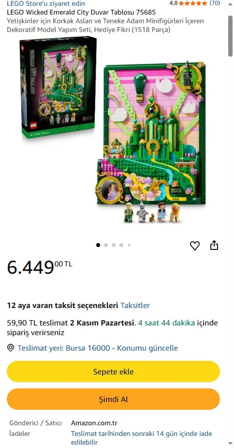 LEGO Wicked Emerald City Duvar Tablosu 75685