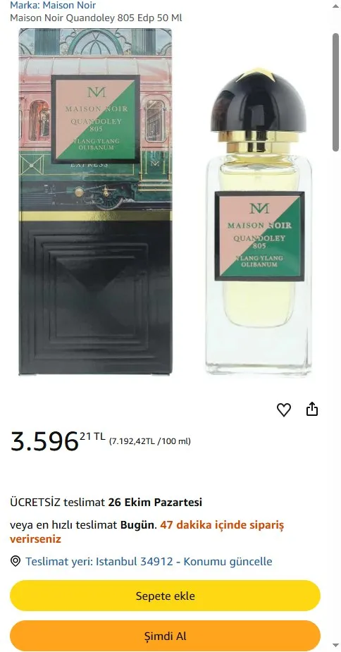 Maison Noir Quandoley 805 Edp 50 Ml