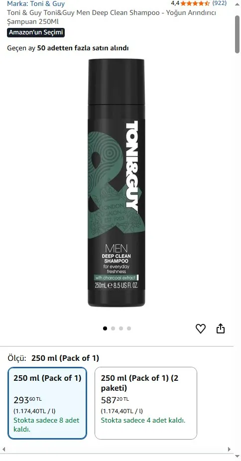 Toni & Guy Toni&Guy Men Deep Clean Shampoo - Yoğun Arındırıcı Şampuan 250Ml