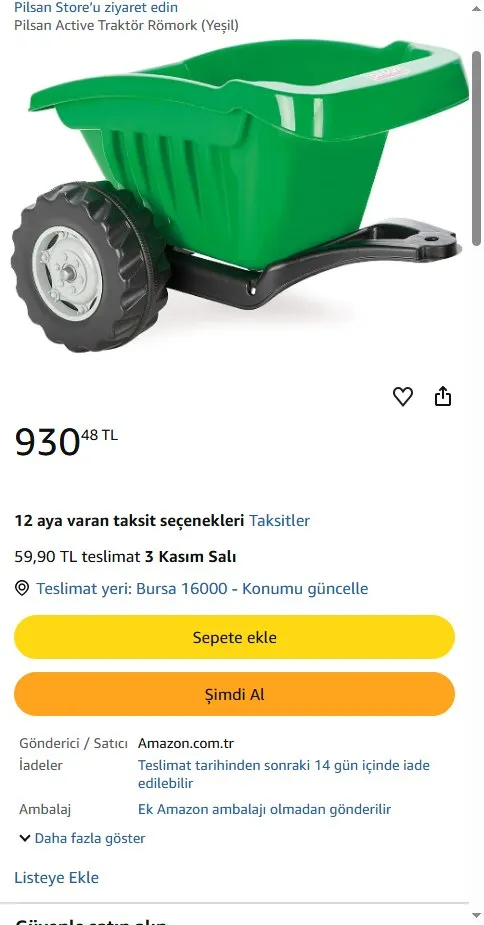 Pilsan Active Traktör Römork (Yeşil)