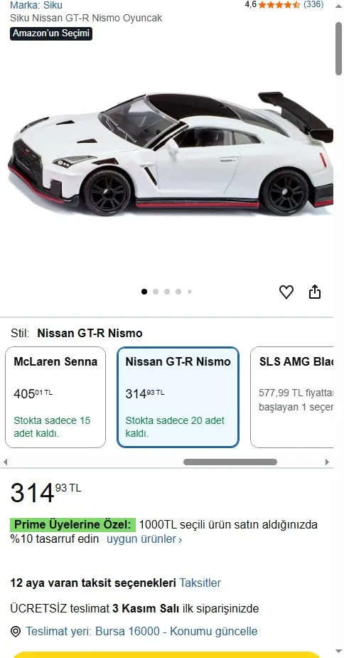 Siku Nissan GT-R Nismo Oyuncak