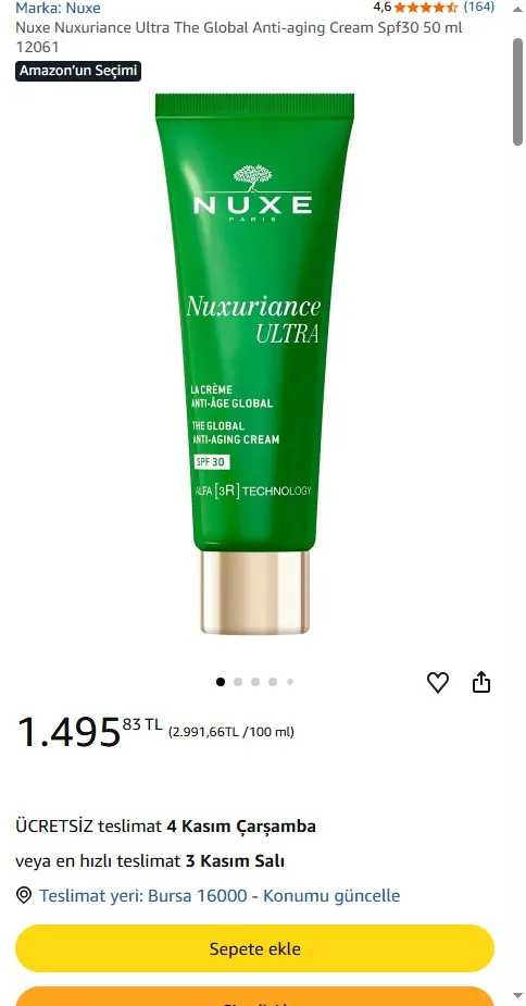 Nuxe Nuxuriance Ultra The Global Anti-aging Cream Spf30 50 ml 12061