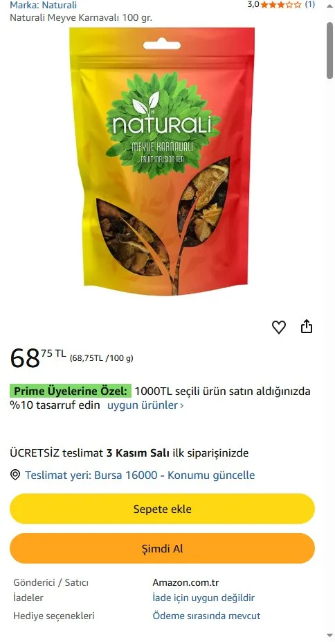Naturali Meyve Karnavalı 100 gr.