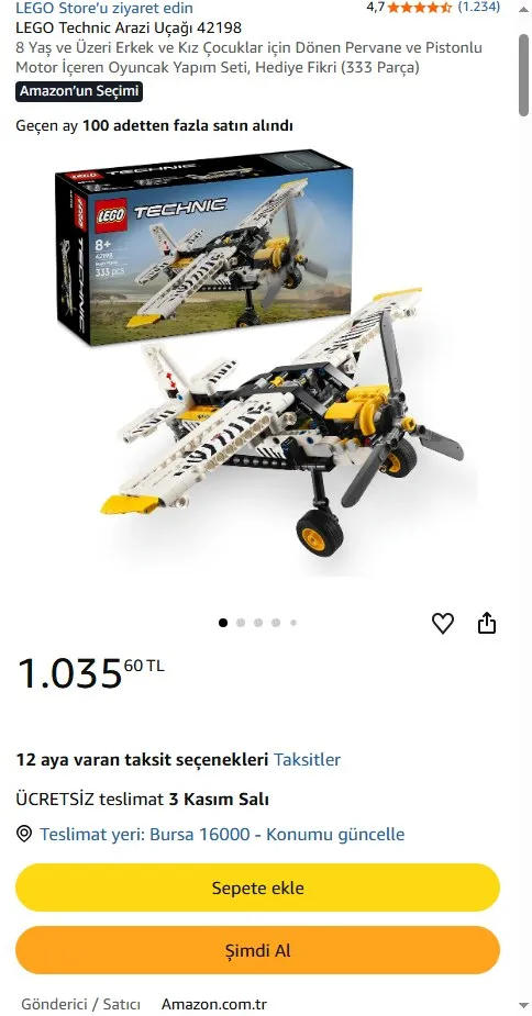 LEGO Technic Arazi Uçağı 42198