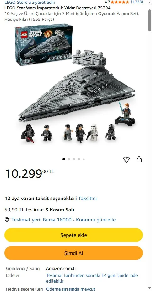LEGO Star Wars İmparatorluk Yıldız Destroyeri 75394