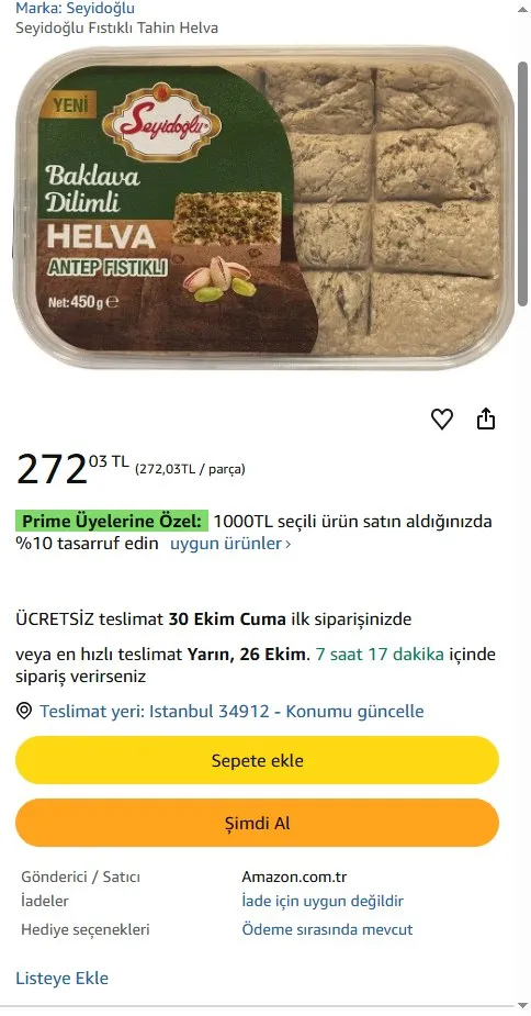 Seyidoğlu Fıstıklı Tahin Helva