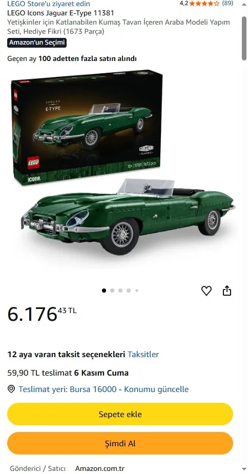 LEGO Icons Jaguar E-Type 11381