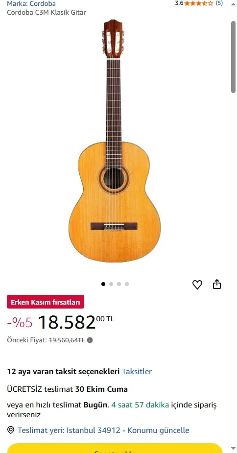 Cordoba C3M Klasik Gitar