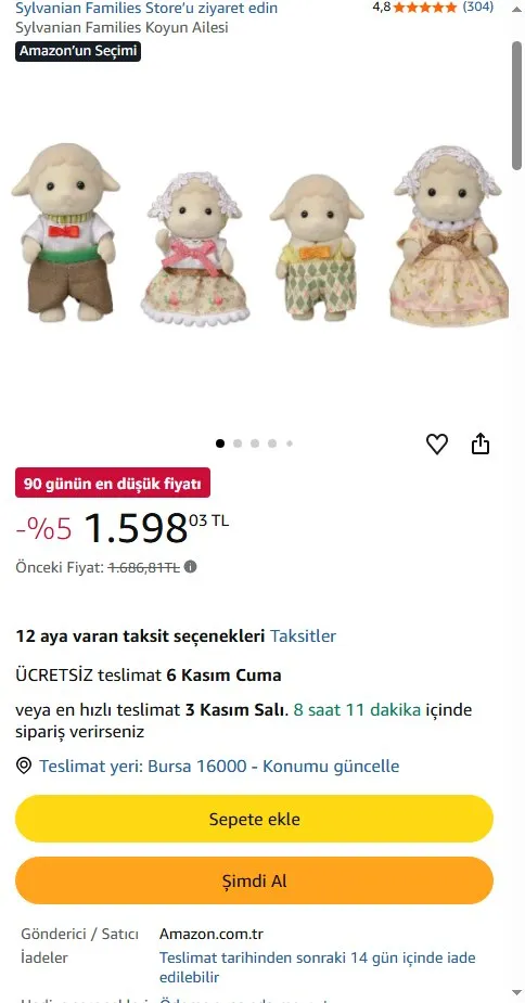 Sylvanian Families Koyun Ailesi