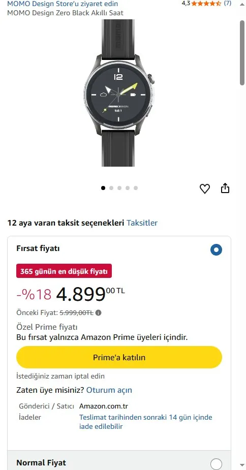 MOMO Design Zero Black Akıllı Saat