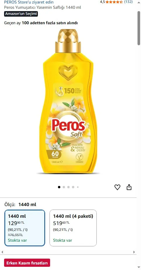 Peros Yumuşatıcı Yasemin Saflığı 1440 ml