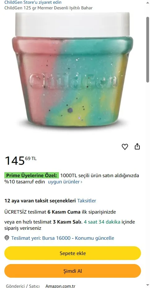 ChildGen 125 gr Mermer Desenli Işıltılı Bahar