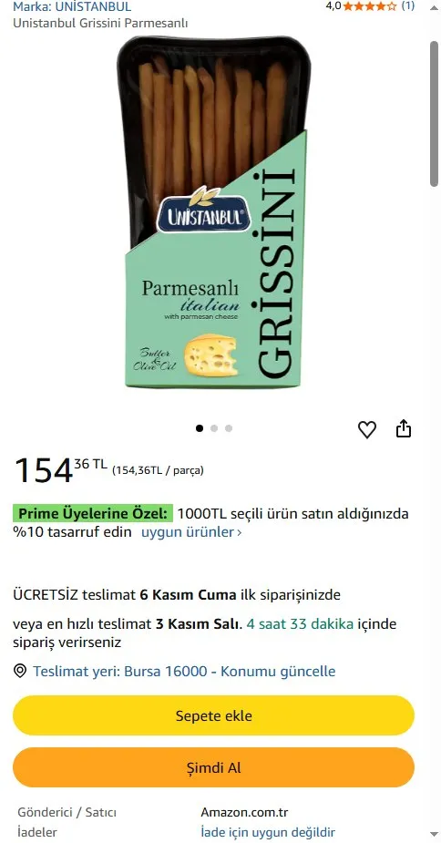 Unistanbul Grissini Parmesanlı
