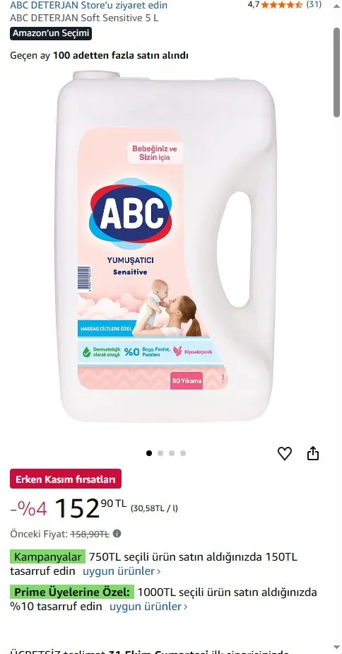 ABC DETERJAN Soft Sensitive 5 L