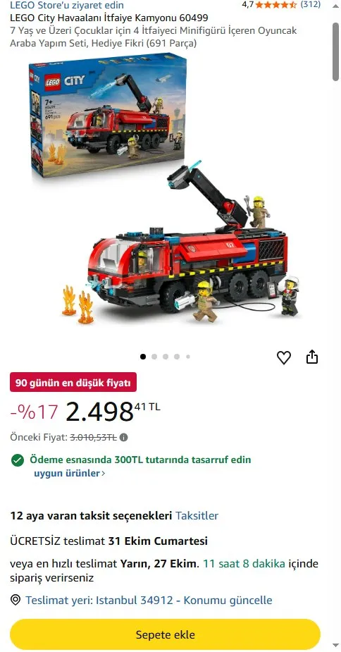 LEGO City Havaalanı İtfaiye Kamyonu 60499