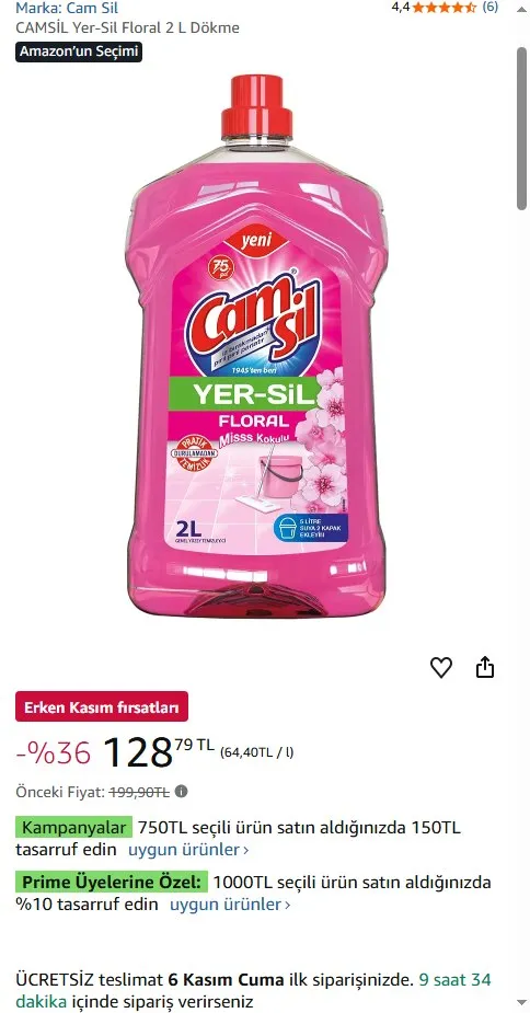 CAMSİL Yer-Sil Floral 2 L Dökme