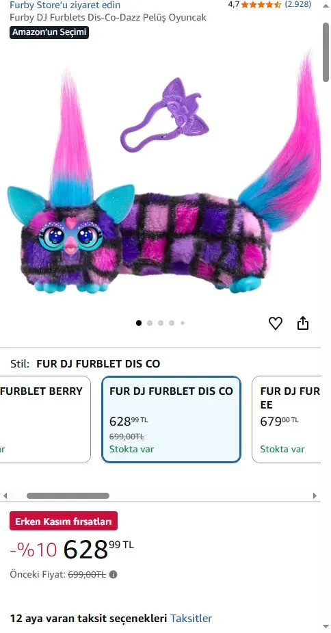Furby DJ Furblets Dis-Co-Dazz Pelüş Oyuncak
