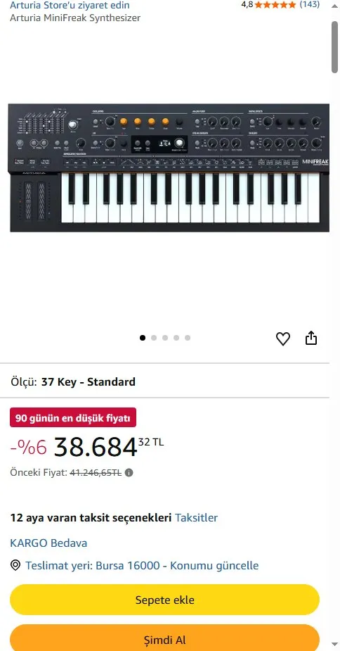 Arturia MiniFreak Synthesizer