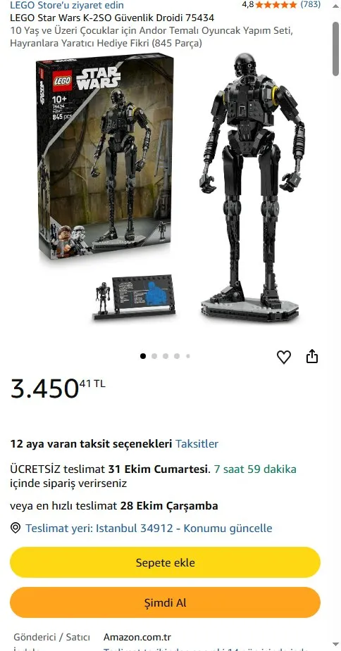 LEGO Star Wars K-2SO Güvenlik Droidi 75434
