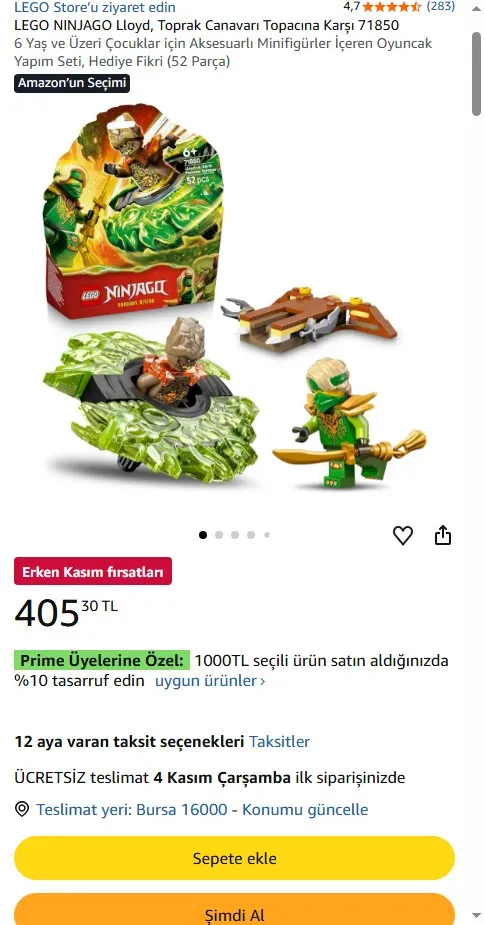 LEGO NINJAGO Lloyd, Toprak Canavarı Topacına Karşı 71850