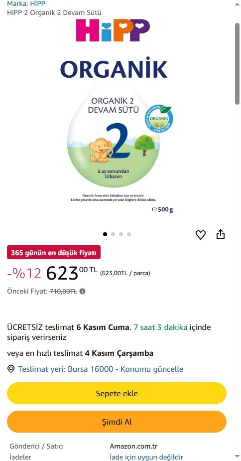 HiPP 2 Organik 2 Devam Sütü