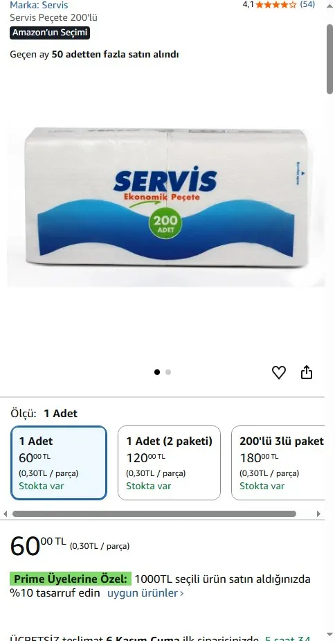 Servis Peçete 200'lü