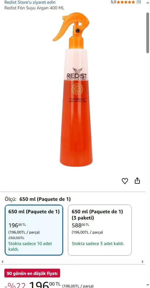 Redist Fön Suyu Argan 400 ML