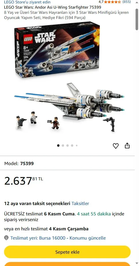 LEGO Star Wars: Andor Asi U-Wing Starfighter 75399