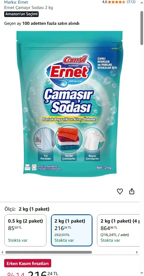 Ernet Çamaşır Sodası 2 kg