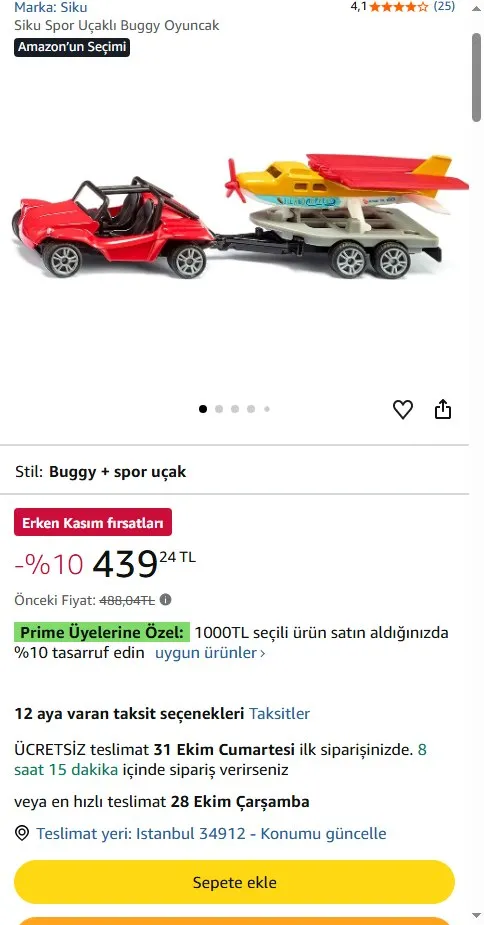 Siku Spor Uçaklı Buggy Oyuncak
