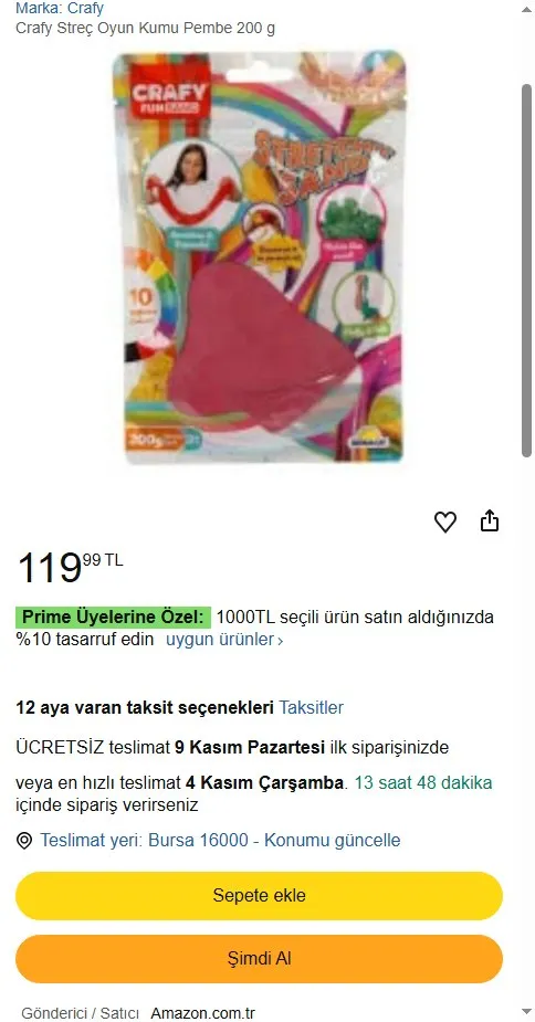 Crafy Streç Oyun Kumu Pembe 200 g
