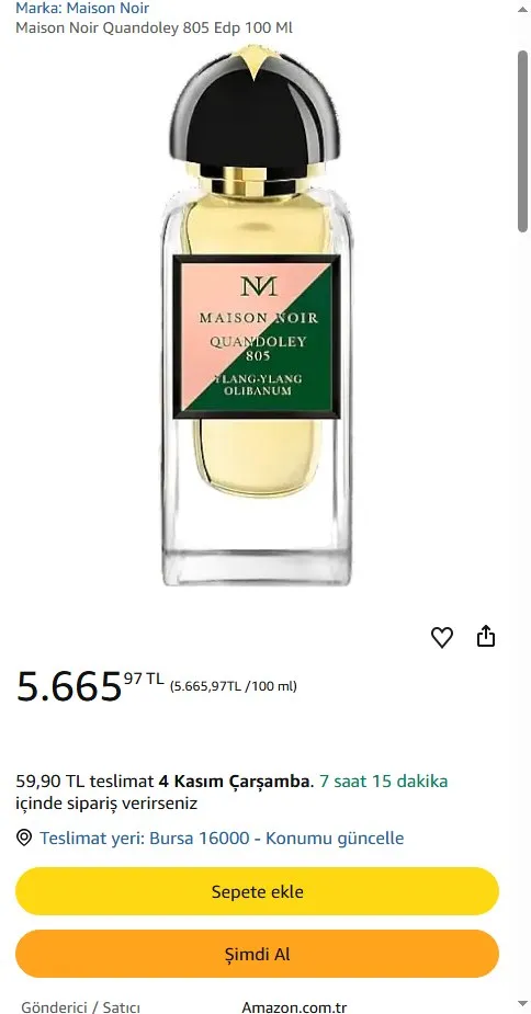 Maison Noir Quandoley 805 Edp 100 Ml