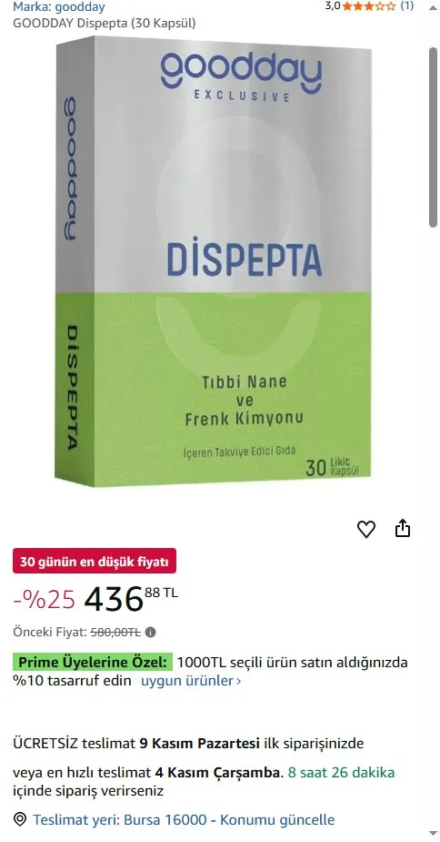 GOODDAY Dispepta (30 Kapsül)