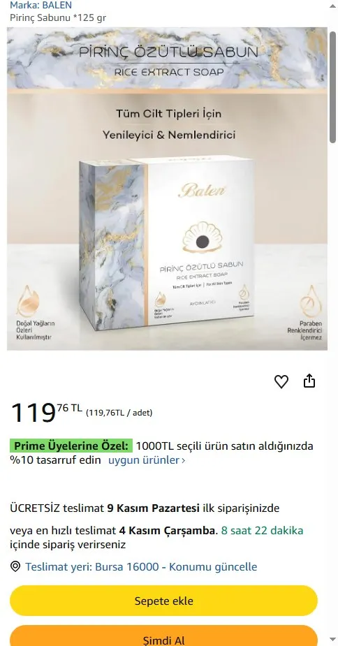 Pirinç Sabunu *125 gr