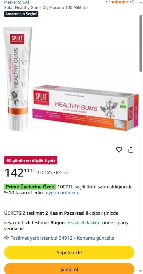 Splat Healthy Gums Diş Macunu 100 Mililitre