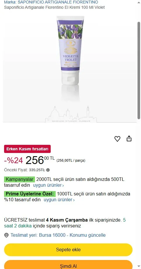 Saponificio Artigianale Fiorentino El Kremi 100 Ml Violet