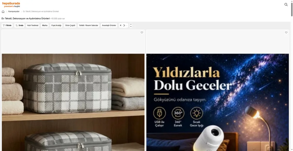 Ev Tekstil, Dekorasyon ve Aydınlatma Ürünleri
