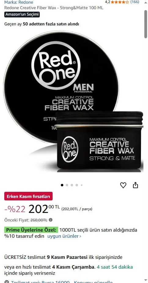 Redone Creative Fiber Wax - Strong&Matte 100 ML