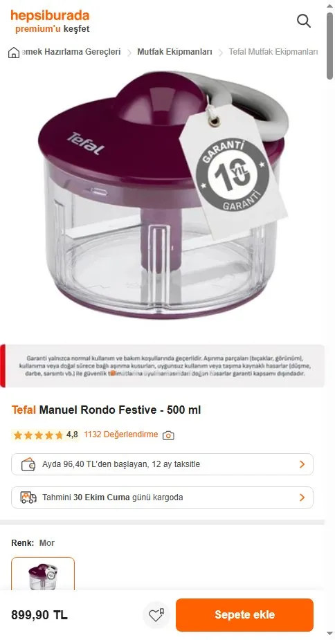 Tefal Manuel Rondo Festive - 500 ml