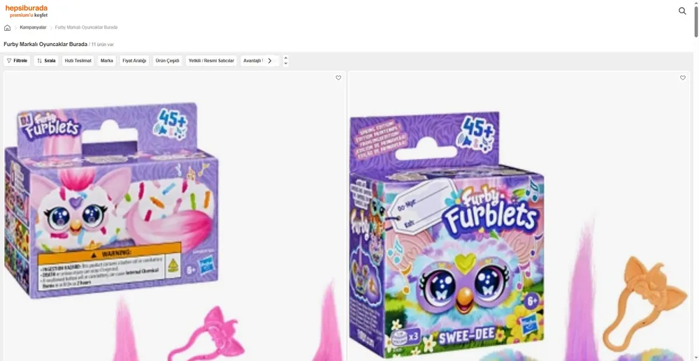Furby Markalı Oyuncaklar Burada