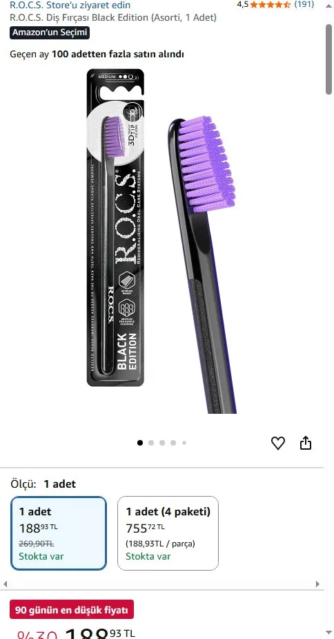 R.O.C.S. Diş Fırçası Black Edition (Asorti, 1 Adet)