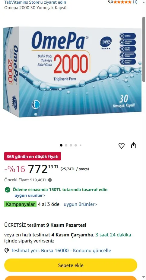Omepa 2000 30 Yumuşak Kapsül
