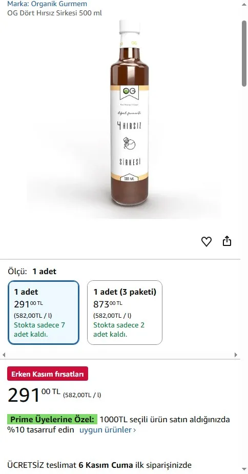 OG Dört Hırsız Sirkesi 500 ml