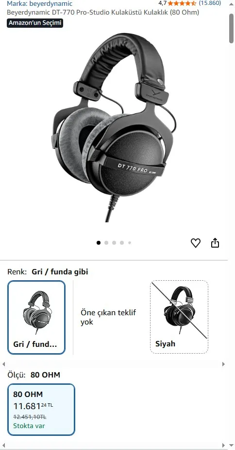 Beyerdynamic DT-770 Pro-Studio Kulaküstü Kulaklık (80 Ohm)