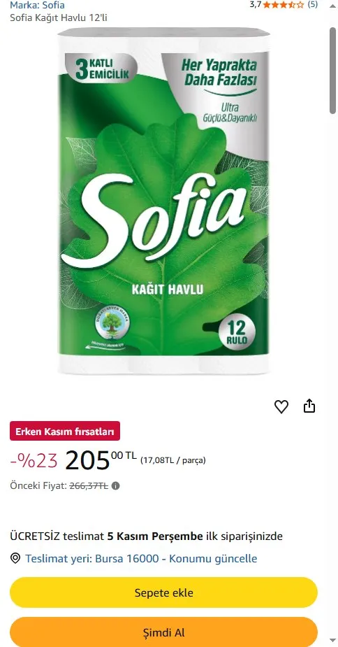 Sofia Kağıt Havlu 12'li