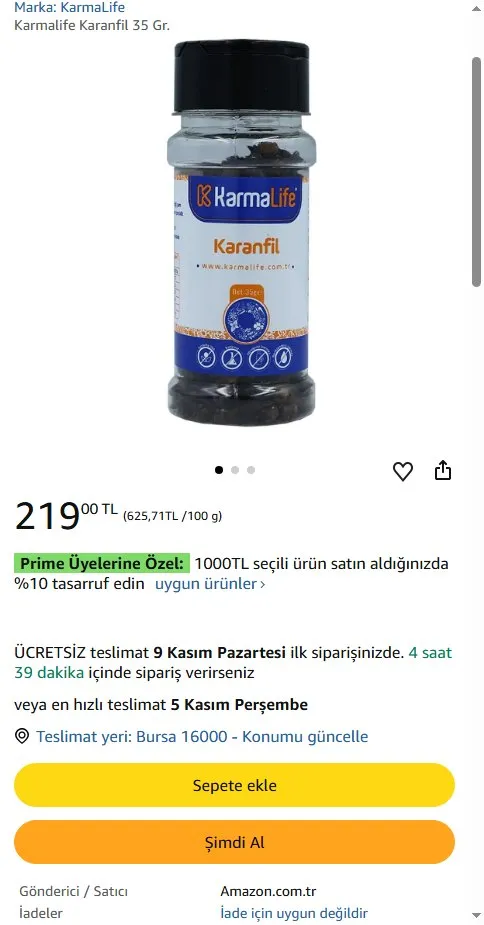Karmalife Karanfil 35 Gr.