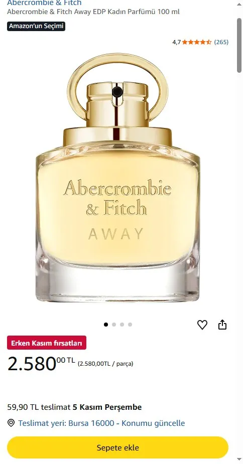 Abercrombie & Fitch Away EDP Kadın Parfümü 100 ml