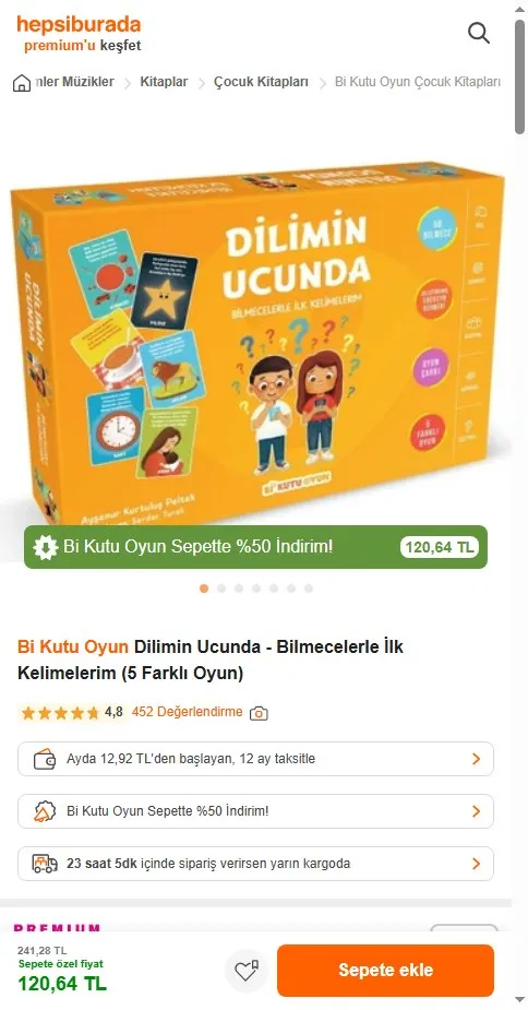 Bi Kutu Oyun Dilimin Ucunda - Bilmecelerle İlk Kelimelerim (5 Farklı Oyun)
